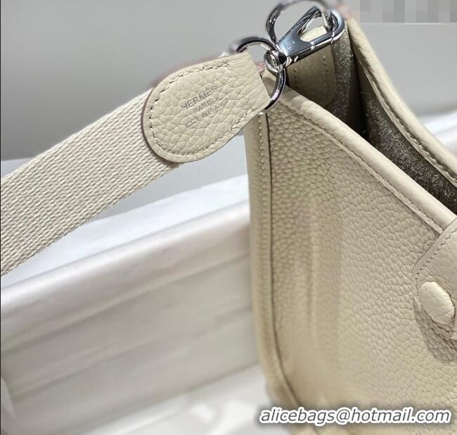 Super Quality Hermes Evelyne Mini Bag 18cm in Togo Calfskin H0118 Cream White 2025