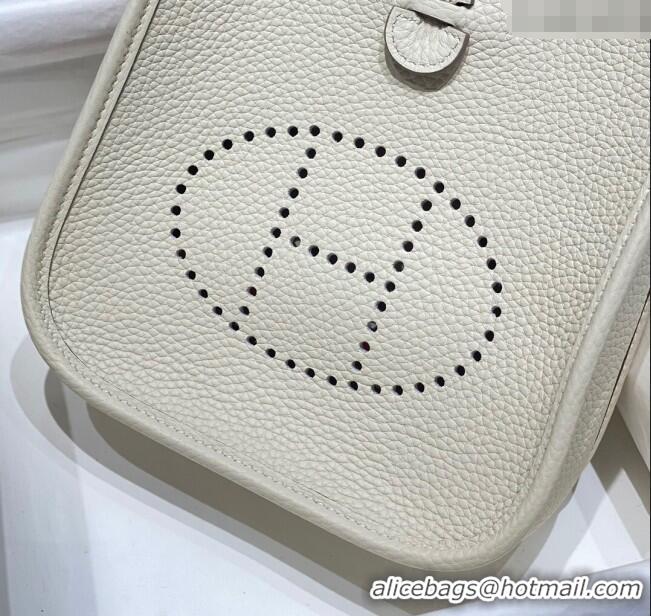 Super Quality Hermes Evelyne Mini Bag 18cm in Togo Calfskin H0118 Cream White 2025