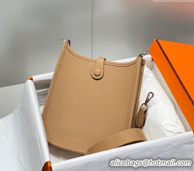 Popular Style Hermes Evelyne Mini Bag 18cm in Togo Calfskin H0118 Milky Tea 2025