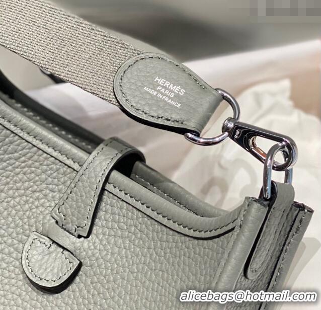 Most Popular Hermes Evelyne Mini Bag 18cm in Togo Calfskin H0118 Cloud Grey 2025