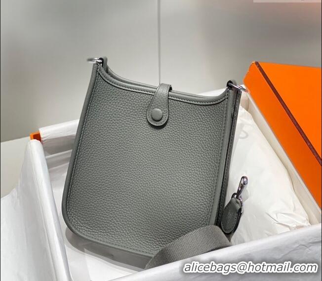 Most Popular Hermes Evelyne Mini Bag 18cm in Togo Calfskin H0118 Cloud Grey 2025