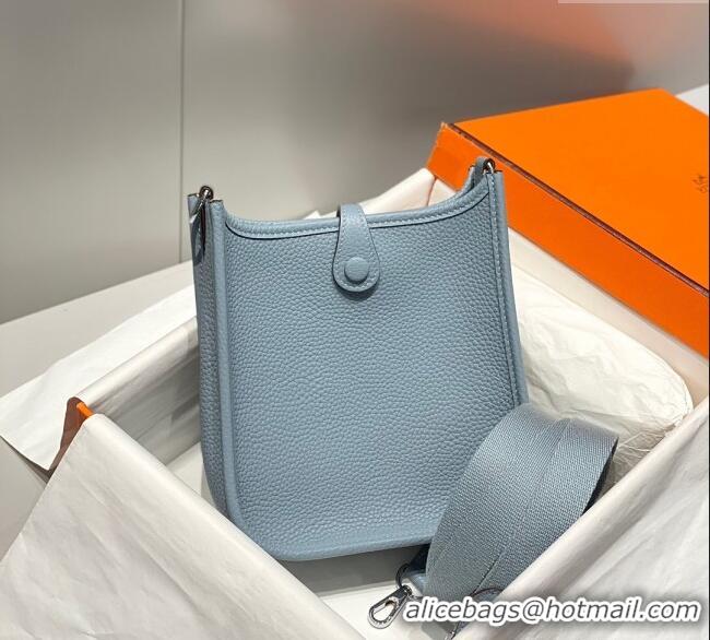 Well Crafted Hermes Evelyne Mini Bag 18cm in Togo Calfskin H0118 Linen Blue 2025