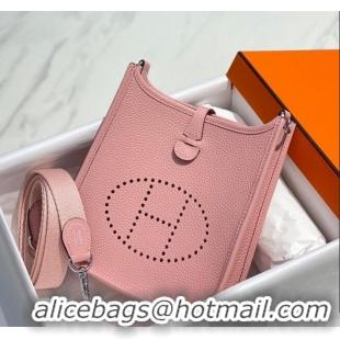 Top Grade Hermes Evelyne Mini Bag 18cm in Togo Calfskin H0118 Milk Shake Pink 2025