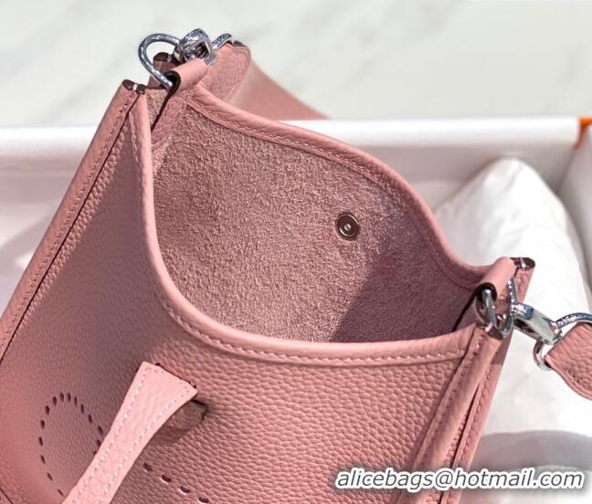 Top Grade Hermes Evelyne Mini Bag 18cm in Togo Calfskin H0118 Milk Shake Pink 2025