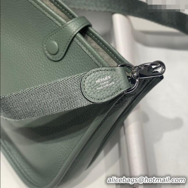 Best Grade Hermes Evelyne Mini Bag 18cm in Togo Calfskin H0118 Almond Green 2025