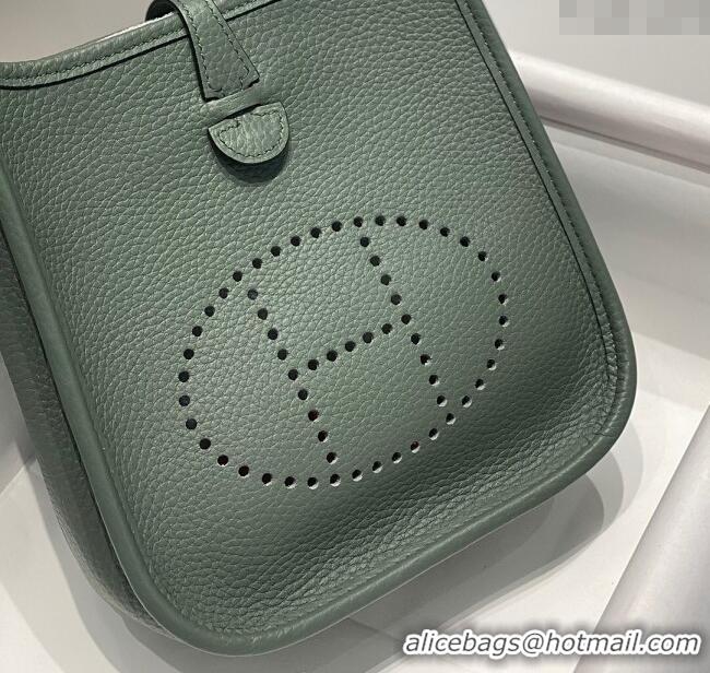 Best Grade Hermes Evelyne Mini Bag 18cm in Togo Calfskin H0118 Almond Green 2025