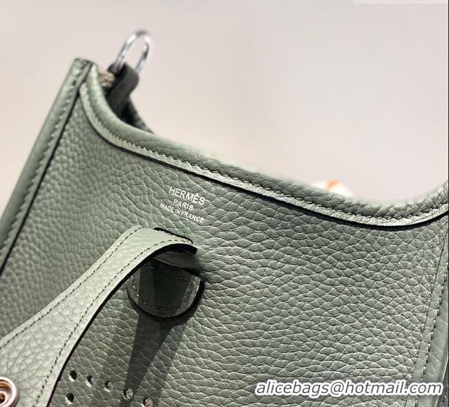 Best Grade Hermes Evelyne Mini Bag 18cm in Togo Calfskin H0118 Almond Green 2025