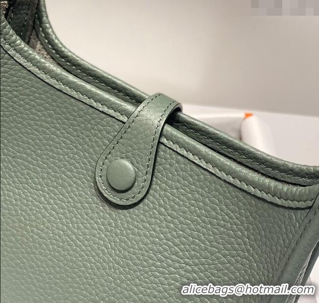 Best Grade Hermes Evelyne Mini Bag 18cm in Togo Calfskin H0118 Almond Green 2025