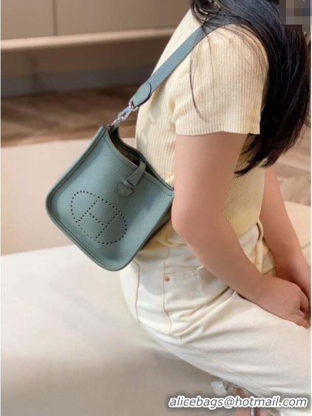 Best Grade Hermes Evelyne Mini Bag 18cm in Togo Calfskin H0118 Almond Green 2025