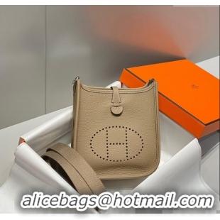 Free Shipping Hermes Evelyne Mini Bag 18cm in Togo Calfskin H0118 Dove Grey 2025