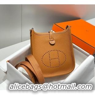 Buy Cheap Hermes Evelyne Mini Bag 18cm in Togo Calfskin H0118 Golden Brown 2025