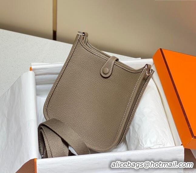 Trendy Design Hermes Evelyne Mini Bag 18cm in Togo Calfskin H0118 Elephant Grey 2025