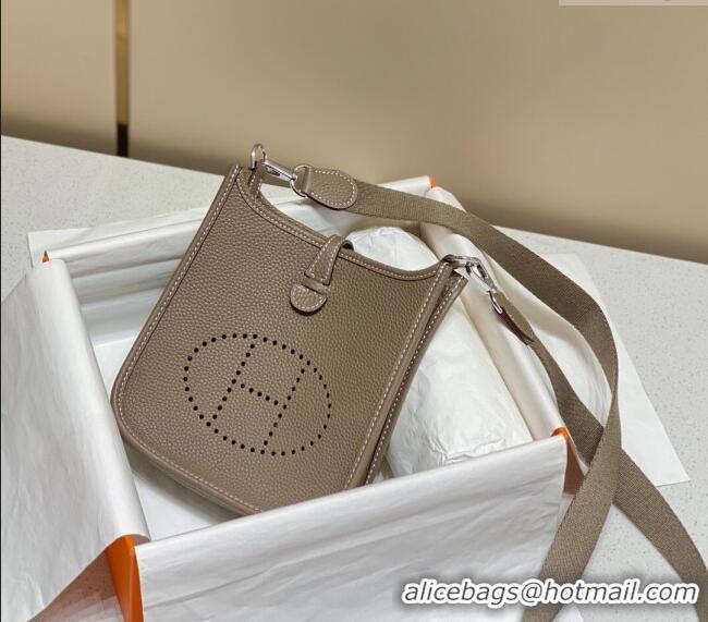 Trendy Design Hermes Evelyne Mini Bag 18cm in Togo Calfskin H0118 Elephant Grey 2025