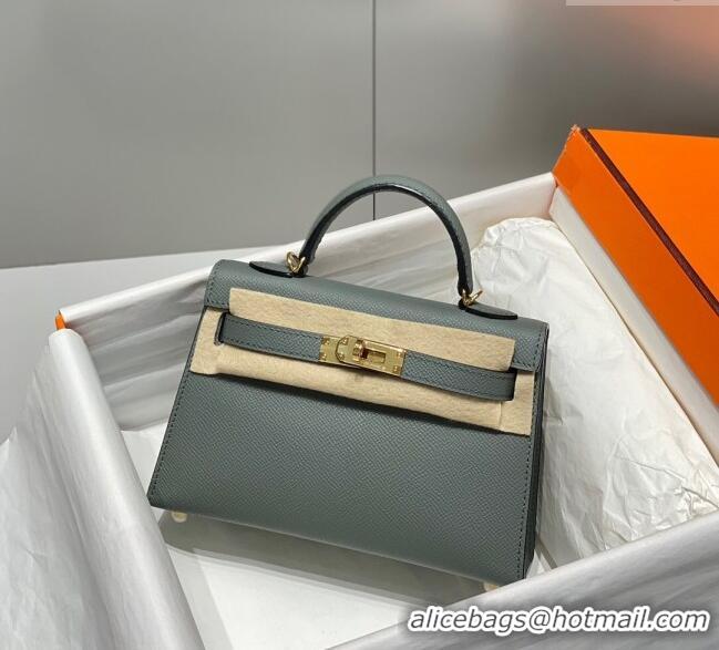 Promotional Hermes Mini Kelly II Bag 19cm in Epsom Leather 0118 Almond Green 2025