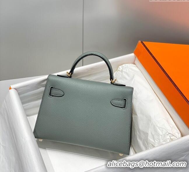 Promotional Hermes Mini Kelly II Bag 19cm in Epsom Leather 0118 Almond Green 2025