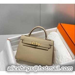 Good Product Hermes Mini Kelly II Bag 19cm in Epsom Leather 0118 Dove Grey 2025