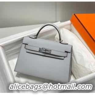 Modern Classic Hermes Mini Kelly II Bag 19cm in Epsom Leather 0118 Sea Gull Grey 2025