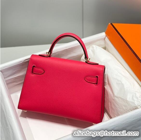 Top Design Hermes Mini Kelly II Bag 19cm in Epsom Leather 0118 Acme Pink 2025