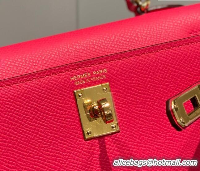 Top Design Hermes Mini Kelly II Bag 19cm in Epsom Leather 0118 Acme Pink 2025