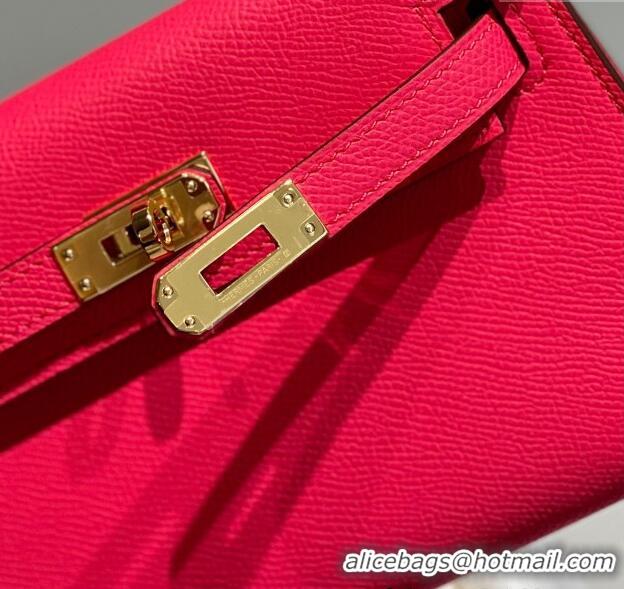 Top Design Hermes Mini Kelly II Bag 19cm in Epsom Leather 0118 Acme Pink 2025