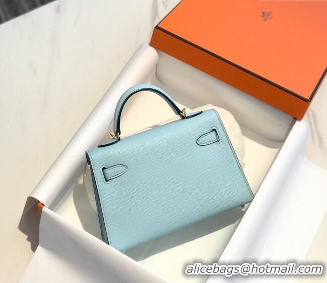 Famous Brand Hermes Mini Kelly II Bag 19cm in Epsom Leather 0118 Breeze Blue 2025