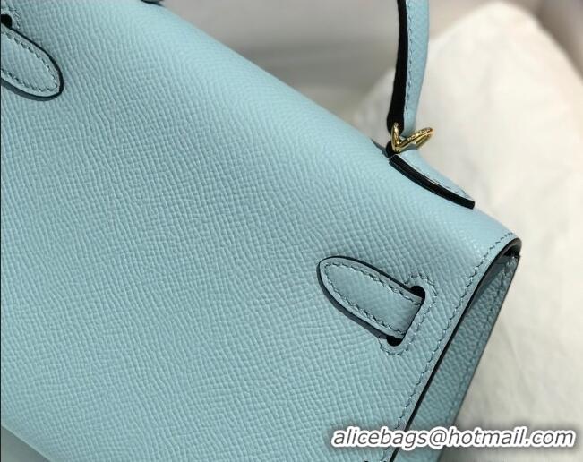 Famous Brand Hermes Mini Kelly II Bag 19cm in Epsom Leather 0118 Breeze Blue 2025