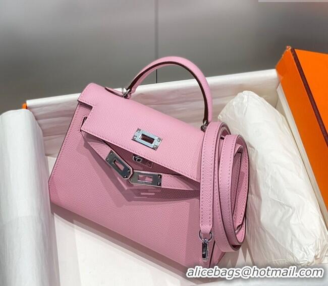 Market Sells Hermes Mini Kelly II Bag 19cm in Epsom Leather 0118 Mallow Purple/Silver 2025