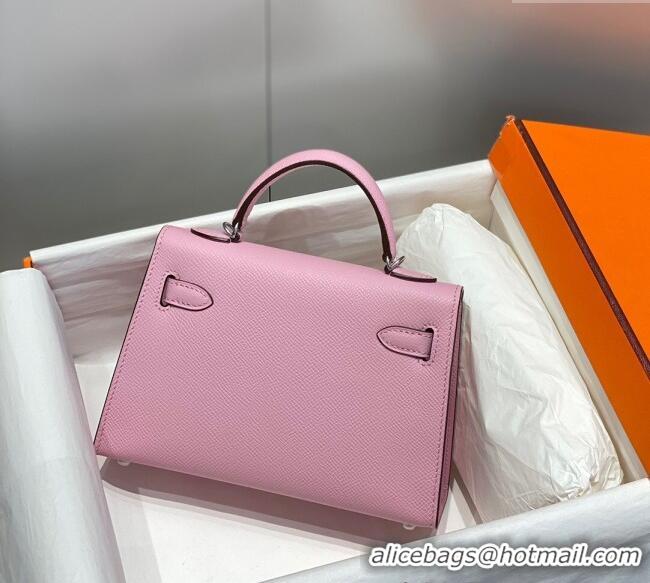 Market Sells Hermes Mini Kelly II Bag 19cm in Epsom Leather 0118 Mallow Purple/Silver 2025