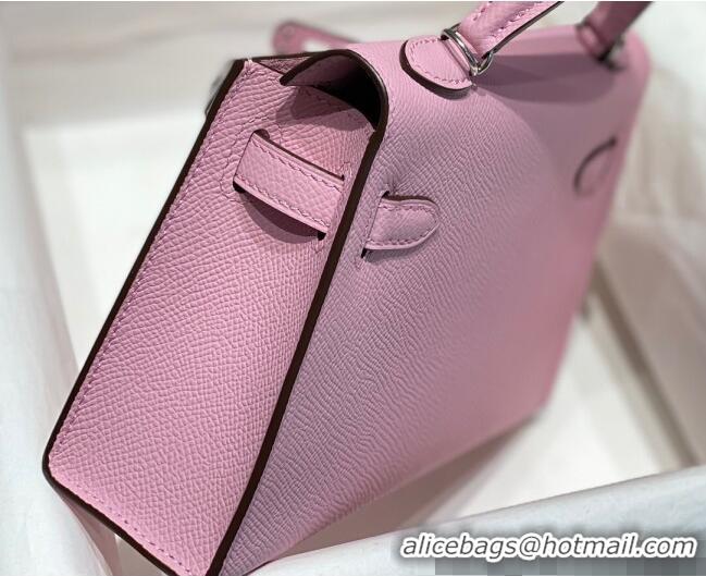 Market Sells Hermes Mini Kelly II Bag 19cm in Epsom Leather 0118 Mallow Purple/Silver 2025