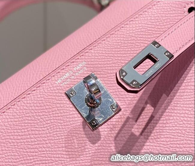 Market Sells Hermes Mini Kelly II Bag 19cm in Epsom Leather 0118 Mallow Purple/Silver 2025