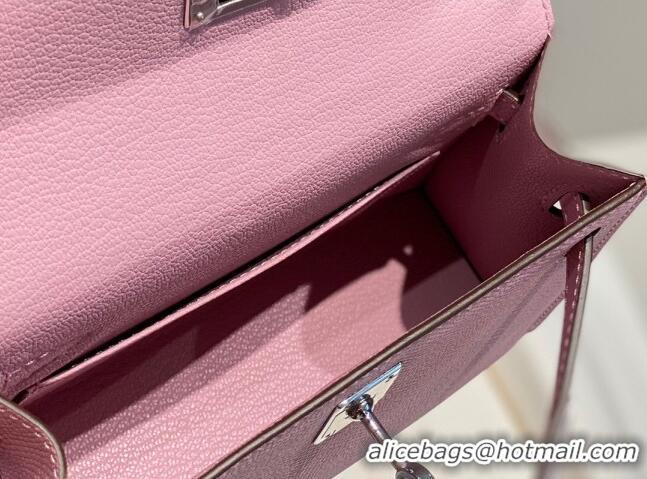 Market Sells Hermes Mini Kelly II Bag 19cm in Epsom Leather 0118 Mallow Purple/Silver 2025