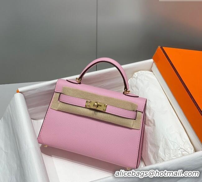 Buy Classic Hermes Mini Kelly II Bag 19cm in Epsom Leather 0118 Mallow Purple/Gold 2025