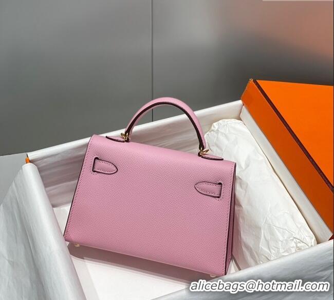 Buy Classic Hermes Mini Kelly II Bag 19cm in Epsom Leather 0118 Mallow Purple/Gold 2025