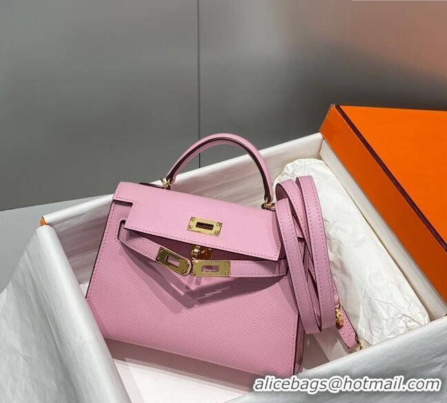 Buy Classic Hermes Mini Kelly II Bag 19cm in Epsom Leather 0118 Mallow Purple/Gold 2025