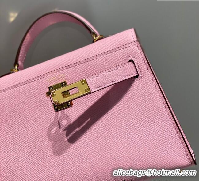 Buy Classic Hermes Mini Kelly II Bag 19cm in Epsom Leather 0118 Mallow Purple/Gold 2025