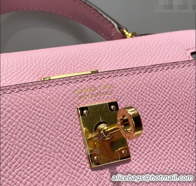 Buy Classic Hermes Mini Kelly II Bag 19cm in Epsom Leather 0118 Mallow Purple/Gold 2025