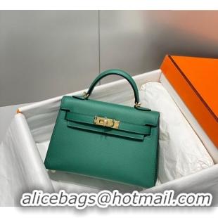 Low Price Hermes Mini Kelly II Bag 19cm in Epsom Leather 0118 Emerald Green 2025