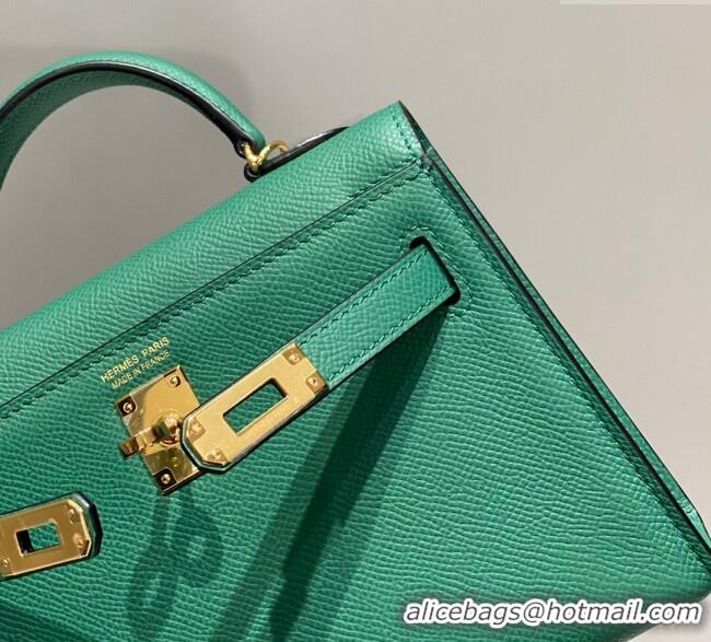 Low Price Hermes Mini Kelly II Bag 19cm in Epsom Leather 0118 Emerald Green 2025