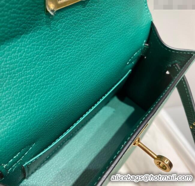 Low Price Hermes Mini Kelly II Bag 19cm in Epsom Leather 0118 Emerald Green 2025