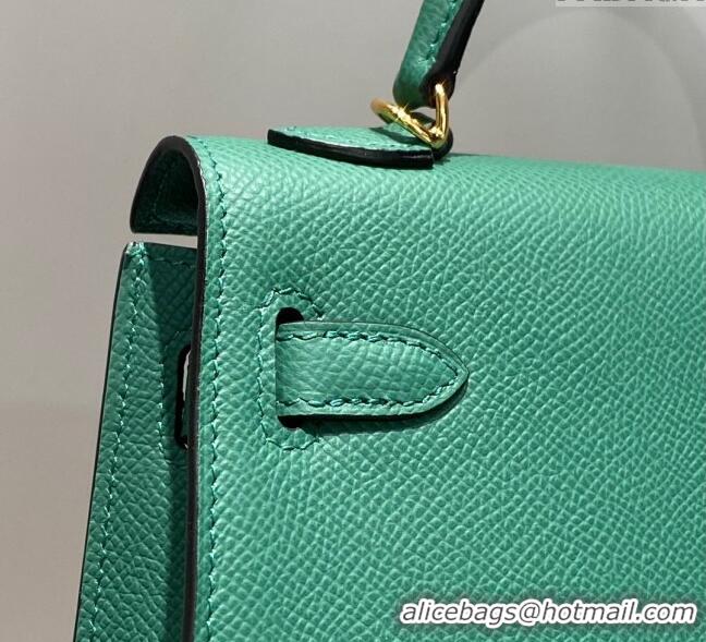 Low Price Hermes Mini Kelly II Bag 19cm in Epsom Leather 0118 Emerald Green 2025