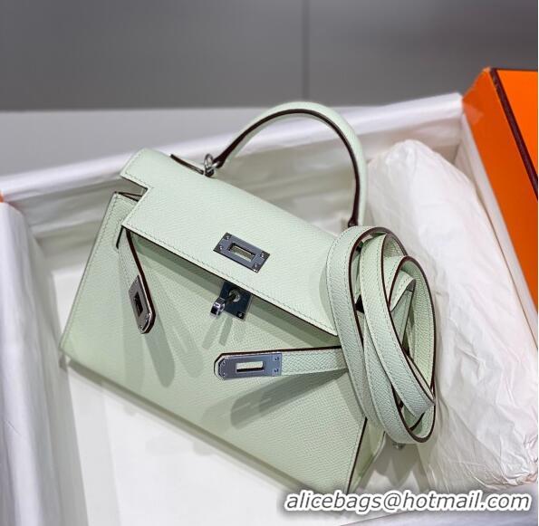 Well Crafted Hermes Mini Kelly II Bag 19cm in Epsom Leather 0118 Bubble Green 2025