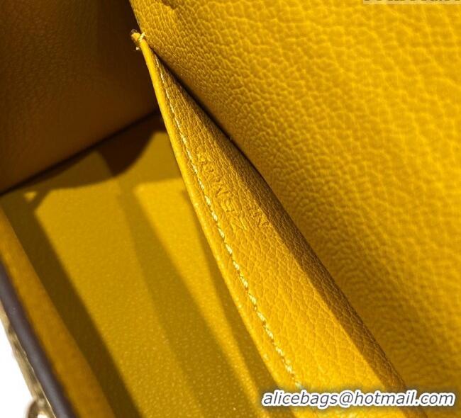 Luxury Discount Hermes Mini Kelly II Bag 19cm in Epsom Leather 0118 Amber Yellow 2025