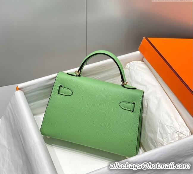 Best Grade Hermes Mini Kelly II Bag 19cm in Epsom Leather 0118 Avocado Green 2025