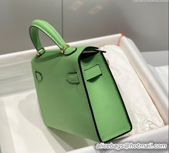 Best Grade Hermes Mini Kelly II Bag 19cm in Epsom Leather 0118 Avocado Green 2025