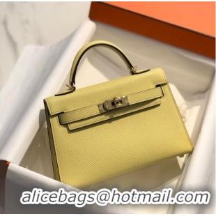 Traditional Discount Hermes Mini Kelly II Bag 19cm in Epsom Leather 0118 Chick Yellow 2025