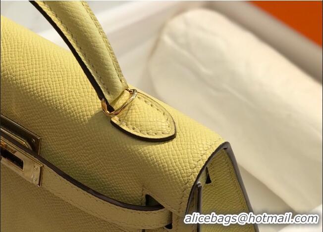 Traditional Discount Hermes Mini Kelly II Bag 19cm in Epsom Leather 0118 Chick Yellow 2025