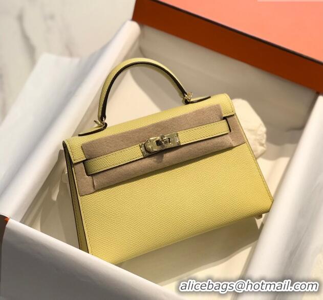 Traditional Discount Hermes Mini Kelly II Bag 19cm in Epsom Leather 0118 Chick Yellow 2025