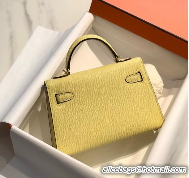 Traditional Discount Hermes Mini Kelly II Bag 19cm in Epsom Leather 0118 Chick Yellow 2025