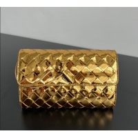 Inexpensive Bottega Veneta Andiamo Large Wallet in Intrecciato Leather 741504 Gold 2024