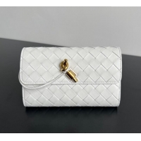 Unique Discount Bottega Veneta Andiamo Large Wallet in Intrecciato Leather 741504 White 2024